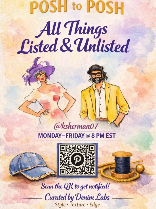 Other - Posh to Posh Event Poster — Watercolor Fashion Illustration in Purple & Yellow